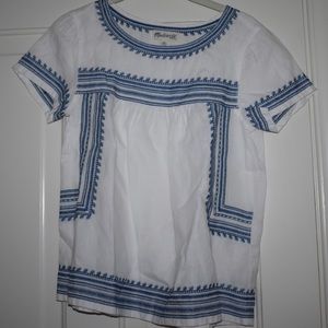 Blue embroidered blouse/shirt